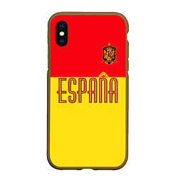 Чехол iPhone XS Max матовый Сборная Испании: Евро 2016, цвет: 3D-коричневый