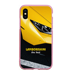 Чехол iPhone XS Max матовый Lamborghini the best, цвет: 3D-розовый