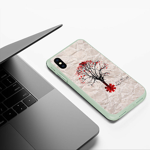 Чехол iPhone XS Max матовый RHCP: Red Tree / 3D-Салатовый – фото 3