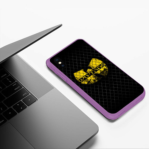 Чехол iPhone XS Max матовый Wu-Tang Clan: Grid / 3D-Фиолетовый – фото 3