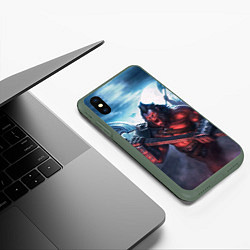 Чехол iPhone XS Max матовый Axe, цвет: 3D-темно-зеленый — фото 2