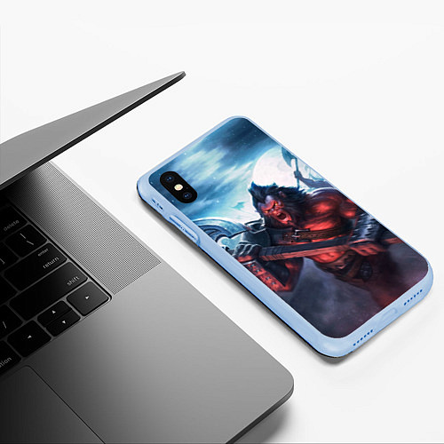 Чехол iPhone XS Max матовый Axe / 3D-Голубой – фото 3