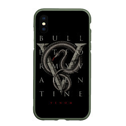 Чехол iPhone XS Max матовый BFMV: Venom, цвет: 3D-темно-зеленый