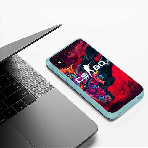 Чехол iPhone XS Max матовый CS:GO Beast AWP / 3D-Мятный – фото 3