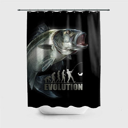 Шторка для ванной Эволюция рыбалки
