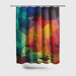 Шторка для душа Цветные полигоны, цвет: 3D-принт