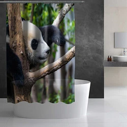 Шторка для душа Бамбуковый медведь, цвет: 3D-принт — фото 2