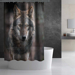 Шторка для душа Волк - санитар леса, цвет: 3D-принт — фото 2
