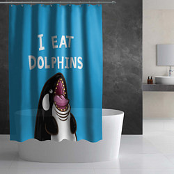 Шторка для душа I eat dolphins, цвет: 3D-принт — фото 2
