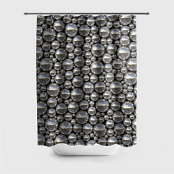 Шторка для душа Серебряные шары, цвет: 3D-принт