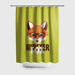 Шторка для душа Hipster Fox, цвет: 3D-принт