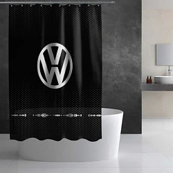 Шторка для душа Volkswagen: Black Abstract, цвет: 3D-принт — фото 2