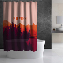 Шторка для душа Firewatch: Orange Style, цвет: 3D-принт — фото 2