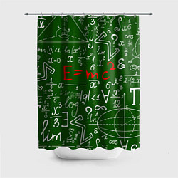 Шторка для душа E=mc2: Green Style, цвет: 3D-принт