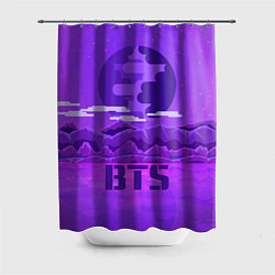 Шторка для душа BTS: Violet Mountains, цвет: 3D-принт
