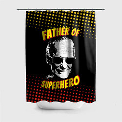 Шторка для душа Stan Lee: Father of Superhero, цвет: 3D-принт