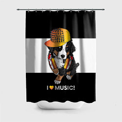 Шторка для душа I like music, цвет: 3D-принт