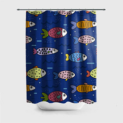 Шторка для душа Подводный мир, Рыбы под водой, цвет: 3D-принт