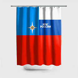 Шторка для душа Флаг МЧС России, цвет: 3D-принт