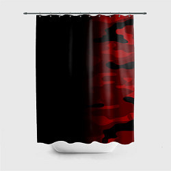 Шторка для душа RED BLACK MILITARY CAMO, цвет: 3D-принт