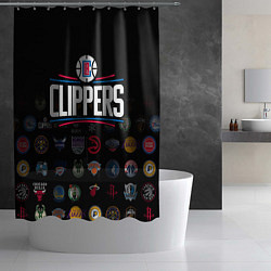 Шторка для душа Los Angeles Clippers 2, цвет: 3D-принт — фото 2