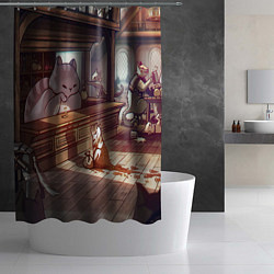 Шторка для душа Кошачий город, цвет: 3D-принт — фото 2