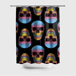 Шторка для душа Neon skull!, цвет: 3D-принт