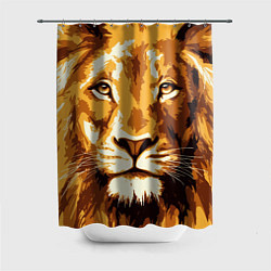 Шторка для душа Взгляд льва, цвет: 3D-принт