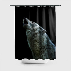 Шторка для душа Воющий волк, цвет: 3D-принт