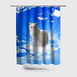 Шторка для душа Кот в облаках, цвет: 3D-принт