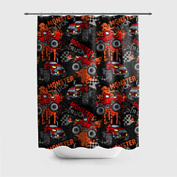 Шторка для душа MONSTER TRUCK RED, цвет: 3D-принт
