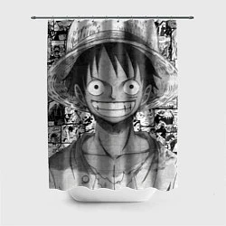 Шторка для душа Луфи улыбается one piece, цвет: 3D-принт