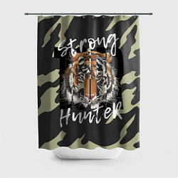 Шторка для душа Strong tiger, цвет: 3D-принт
