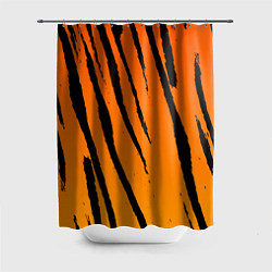 Шторка для душа Шкура тигра диагональ, цвет: 3D-принт