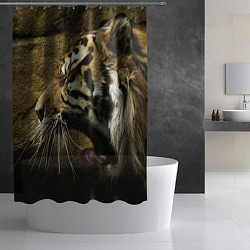 Шторка для душа Зевающий тигр, цвет: 3D-принт — фото 2