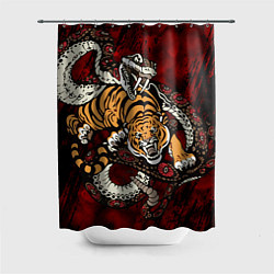 Шторка для душа Тигр со Змеёй 2022, цвет: 3D-принт