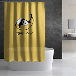 Шторка для душа Relax - панда на банане, цвет: 3D-принт — фото 2