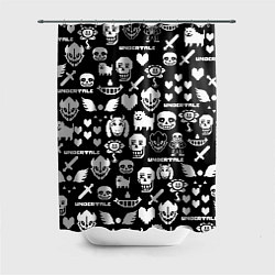 Шторка для душа UNDERTALE PATTERN БЕЛЫЙ, цвет: 3D-принт