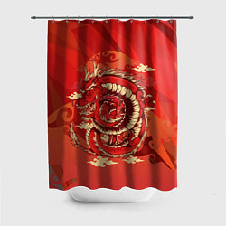 Шторка для душа Красно-огненный дракон, цвет: 3D-принт