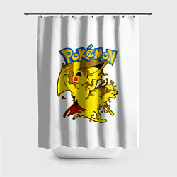 Шторка для душа Пикачу злой Pokemon, цвет: 3D-принт