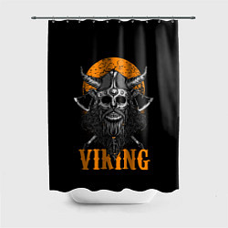 Шторка для душа ЧЕРЕП ВИКИНГА VIKINGS SKULL, цвет: 3D-принт