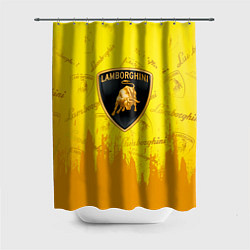 Шторка для душа Lamborghini pattern gold, цвет: 3D-принт
