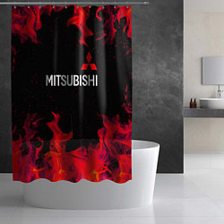 Шторка для душа Mitsubishi пламя огня, цвет: 3D-принт — фото 2