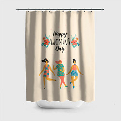 Шторка для душа Девчата, цвет: 3D-принт
