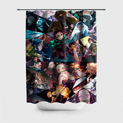 Шторка для душа Kimetsu no aiba Все персонажи, цвет: 3D-принт