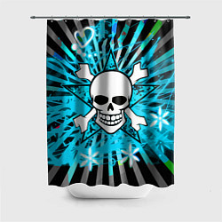 Шторка для душа Neon Skull, цвет: 3D-принт