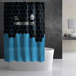 Шторка для душа MANCHESTER CITY Manchester City Соты, цвет: 3D-принт — фото 2