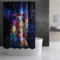 Шторка для душа Super Mario Odyssey Space Video game, цвет: 3D-принт — фото 2