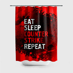 Шторка для душа Eat Sleep Counter Strike Repeat Брызги, цвет: 3D-принт