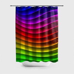Шторка для душа Color line neon pattern Abstraction Summer 2023, цвет: 3D-принт